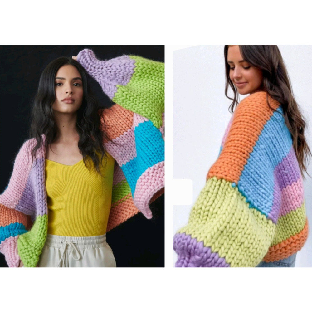 HOPE MACAULAY daphne chunky knit anthropologie cardigan goop sweater $650 S/M